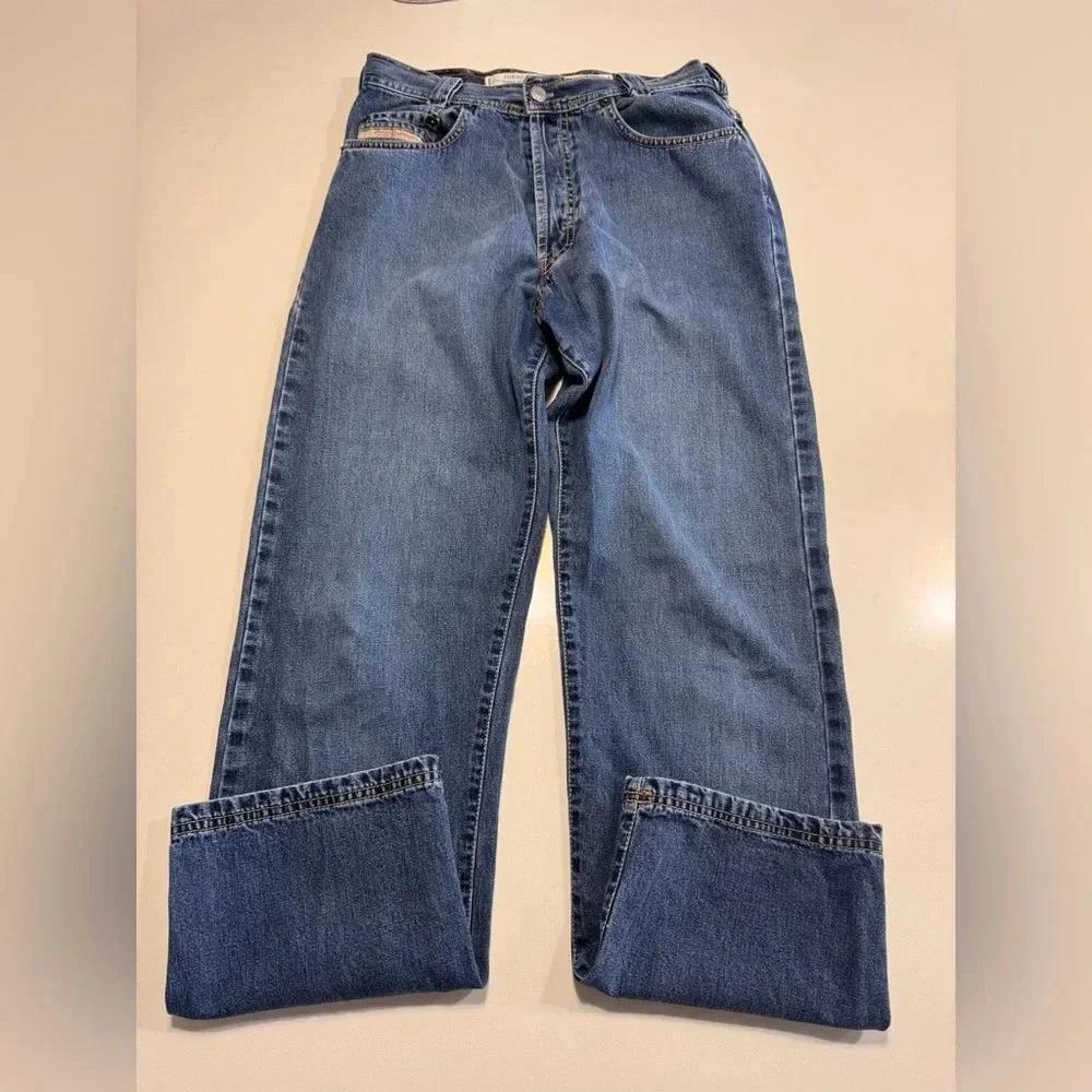 Vintage Diesel Saddle Straight Leg Jeans Size 28 Button Fly Denim Medium Wash